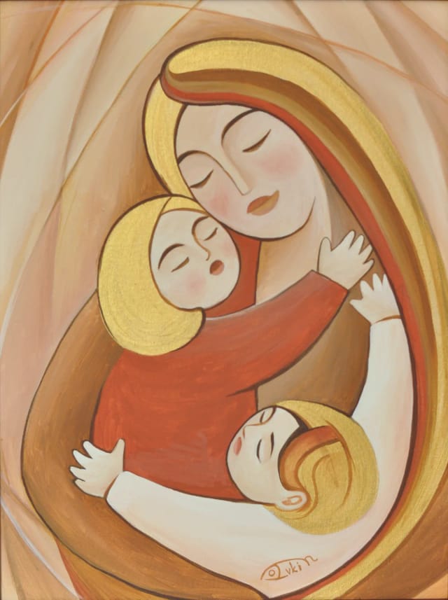 Family. Mother and children