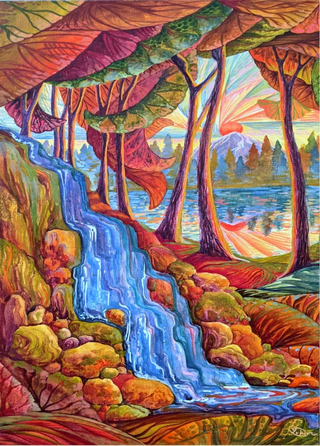Autumn Lake Waterfall