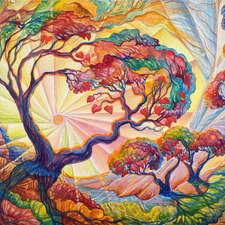 vOlgaIvkinArt Heart Tree 24x36 egg tempera on canvas