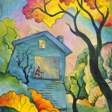 A Yellow Tree House 27x21