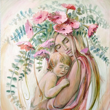 Motherhood - Pink Gerberas 24x36