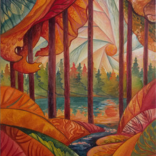 OlgaIvkinArt 3 Indian Haven. 32x16x1,5" Egg Tempera, Canvas